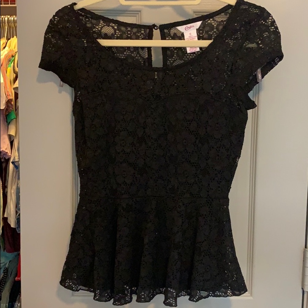 Lace Peplum Blouse